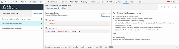 Axe Chrome plugin