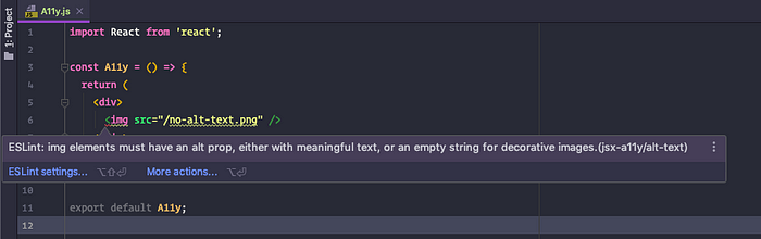 Accessibility linter